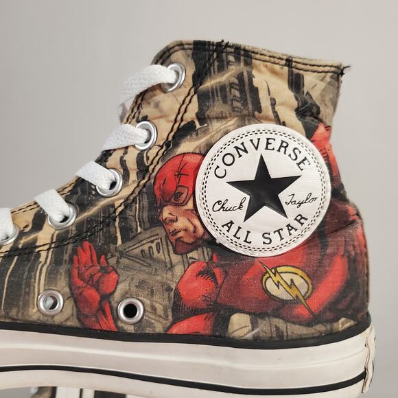 DC Comics X Converse All Stars The Flash Chuck Taylor High Top Sneakers M 6 W 8 - Picture 7 of 13